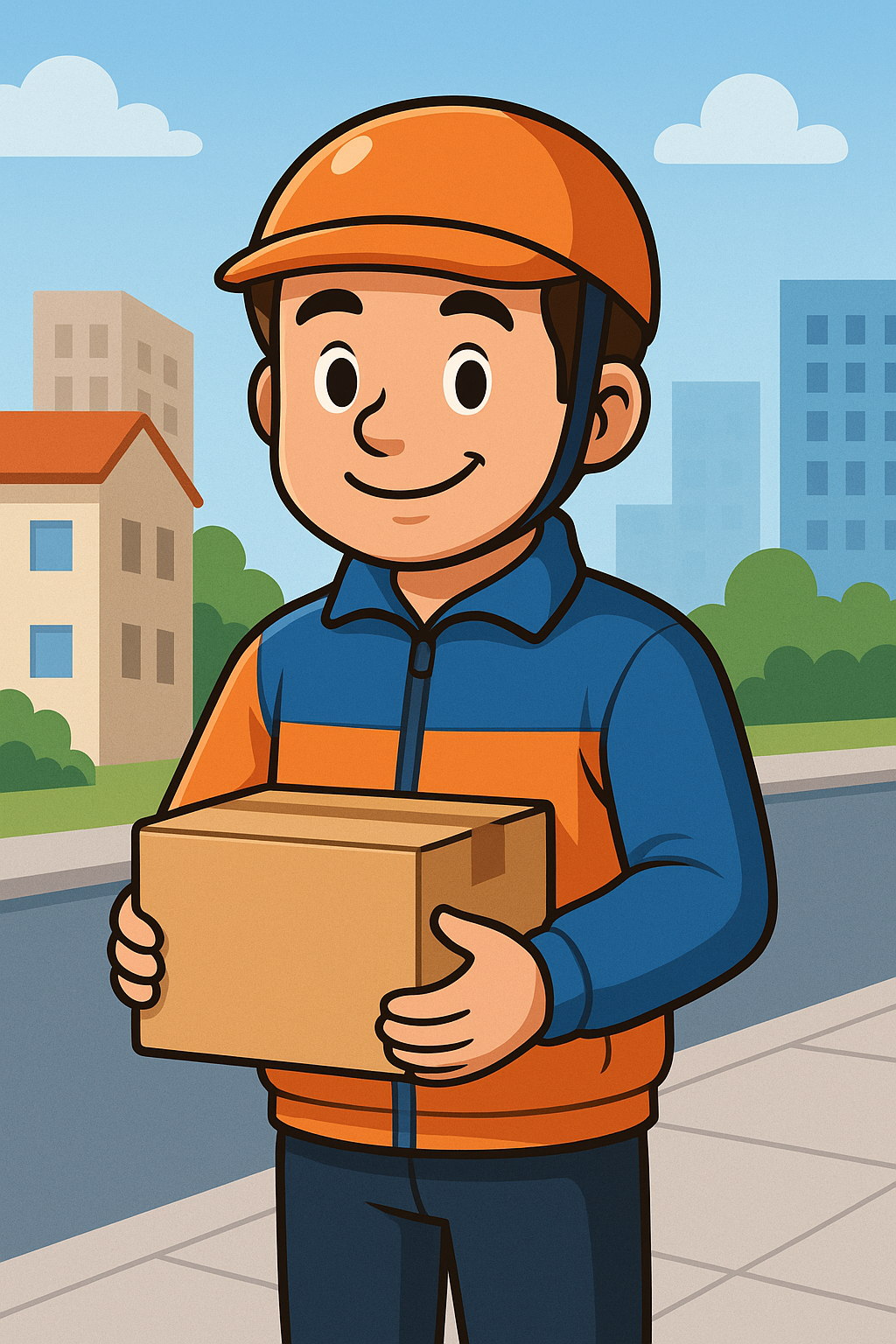 Shipper cầm gói hàng
